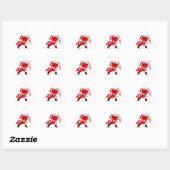 Rood en wit Santa Walking Ho Ho Art Print Driehoek Sticker (Vel)