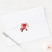 Rood en wit Santa Walking Ho Ho Art Print Driehoek Sticker (Envelop)