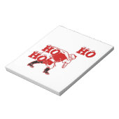 Rood en wit Santa Walking Ho Ho Art Print Notitieblok (Gedraaid)