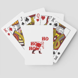 Rood en wit Santa Walking Ho Ho Art Print Speelkaarten
