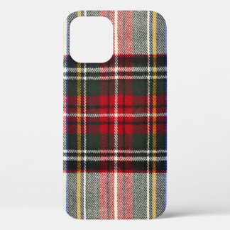 Rood en wit Schotse tartan plaid. iPhone 12 Hoesje