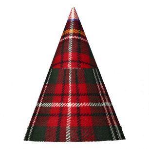 Rood en wit Schotse tartan plaid. Feesthoedjes