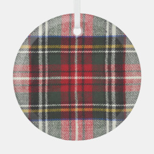 Rood en wit Schotse tartan plaid. Glas Ornament