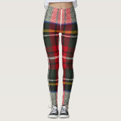 Rood en wit Schotse tartan plaid. Leggings (Voorkant)