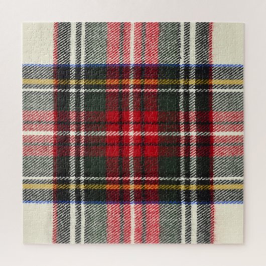 Rood en wit Schotse tartan plaid. Legpuzzel (Verticaal)