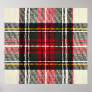 Rood en wit Schotse tartan plaid. Poster