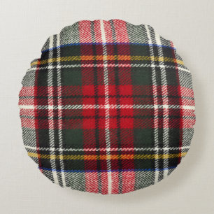 Rood en wit Schotse tartan plaid. Rond Kussen