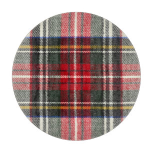 Rood en wit Schotse tartan plaid. Snijplank