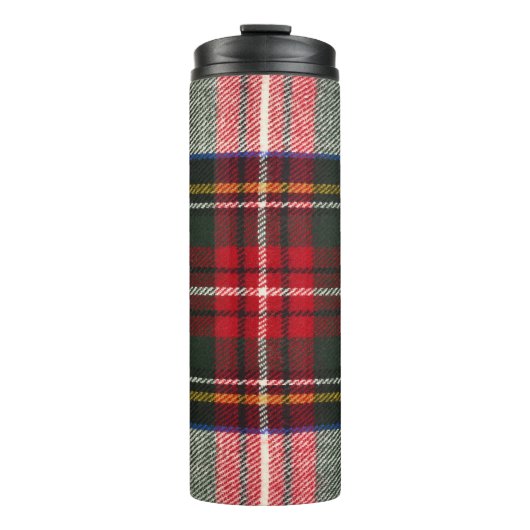 Rood en wit Schotse tartan plaid. Thermosbeker (Voorkant)