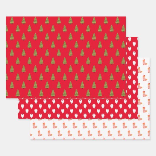 Rood en wit Sinterklaas Kerst inpakpapier (Set)