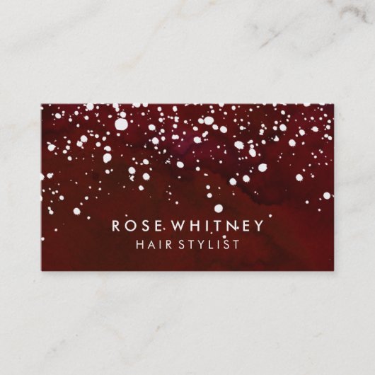 Rood en wit sneeuwcreatief Visitekaartje (Voorkant)