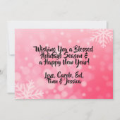 Rood en Wit Sneeuwvlokken Familie Foto's Kerstmis Kaart (Achterkant)