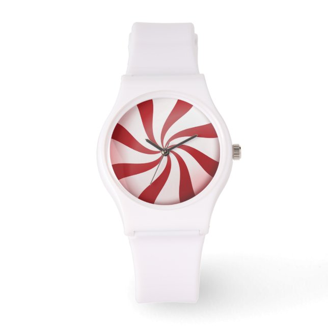 Rood en wit Snoep Horloge (Voorkant)