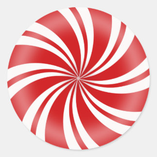 Rood en wit Snoep met ronde peppermunt Ronde Sticker
