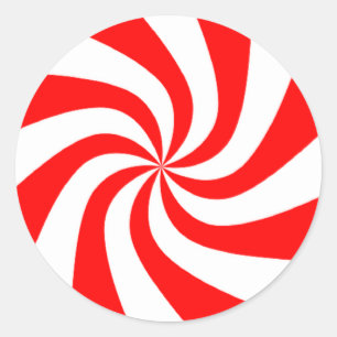 rood en wit snoep ronde sticker