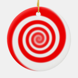 Rood en wit Snoep wervelkolom Keramisch Ornament