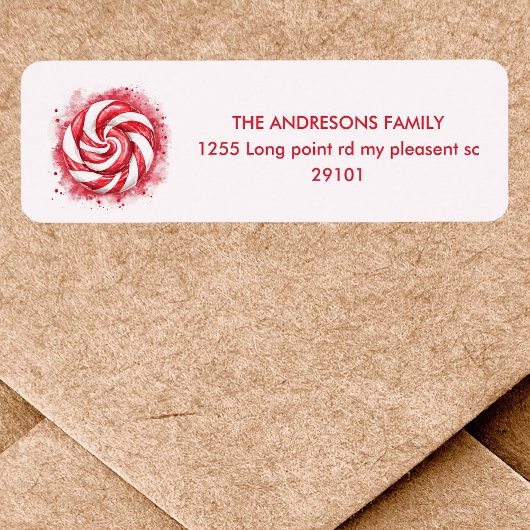 Rood en wit Snoep winterverjaardag Etiket