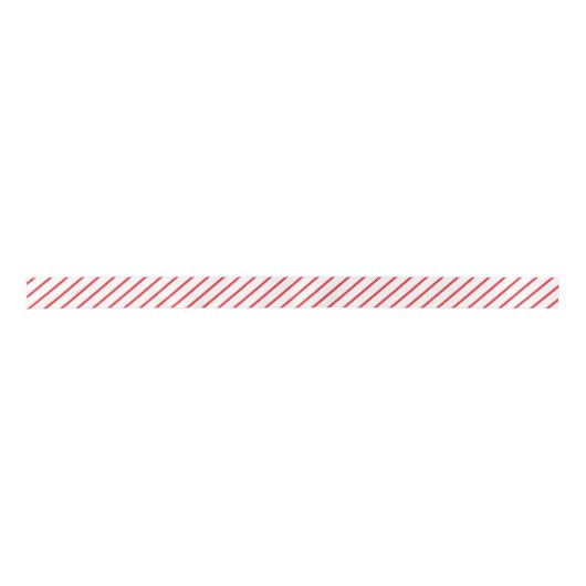 Rood en wit snoepriet diagonale streep patroon lint (Voorkant)