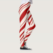 Rood en wit snoepriet gestript leggings (Rechts)