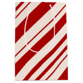 Rood en wit snoepriet gestript medium cadeauzakje (Voorkant)