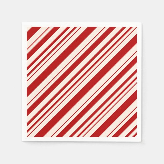 Rood en wit snoepriet gestript servet (Voorkant)