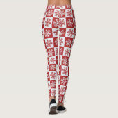 Rood en wit Snowflake Girl's Leggings (Achterkant)