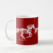 Rood en wit Snowflake kerstpaard Koffiemok (Links)
