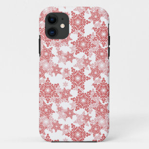 Rood en wit Snowflake naadloos patroon iPhone 11 Hoesje