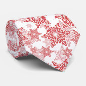 Rood en wit Snowflake naadloos patroon Stropdas (Opgerold)