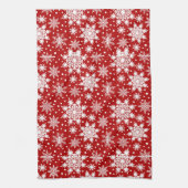 Rood en wit Snowflake naadloos patroon Theedoek (Verticaal)
