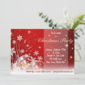 Rood en wit Snowflake Ornament kerstfeest Kaart (Staand voorkant)