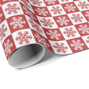 Rood en wit snowflake papier