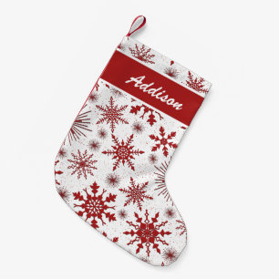 Rood en wit Snowflake patroon Kleine Kerstsok