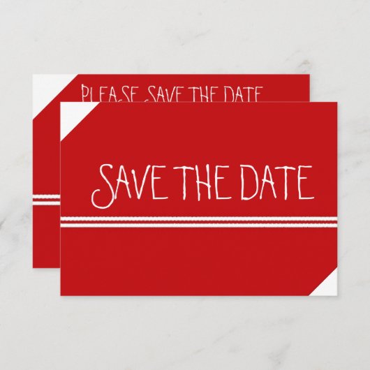 Rood en wit sparen de Datum Save The Date (Voorkant / Achterkant)