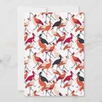 Rood en wit staafvogels naadloos patroon