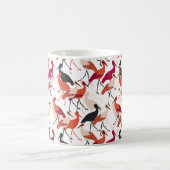 Rood en wit staafvogels naadloos patroon koffiemok (Center)