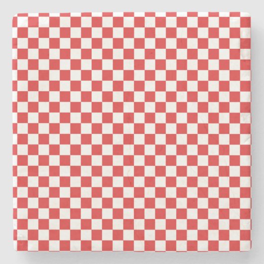 Rood en wit stenen onderzetter (Voorkant)