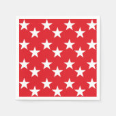 Rood en Wit Ster Print Papieren servetten (Voorkant)
