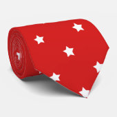 Rood en wit sterrenpatroon. stropdas (Opgerold)