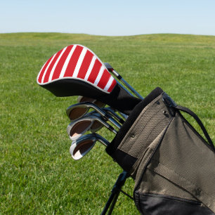 Rood- en wit strempatroon golfheadcover