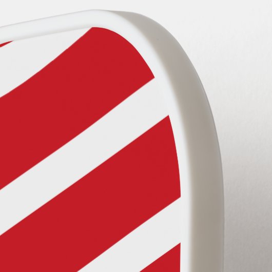 Rood- en wit strempatroon pickleball paddle (Links Detail)