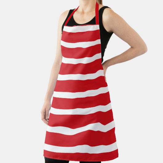 Rood- en wit strempatroon schort (Insitu)