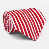 Rood- en wit strempatroon stropdas (Opgerold)