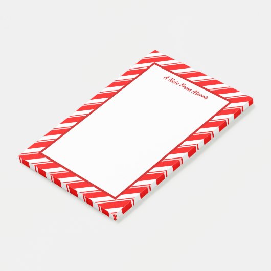 Rood en wit Striped Douane Post-its Post-it® Notes (Schuin)