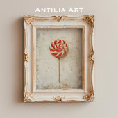 Rood en Wit Swirl Lollipop Kerst Snoep Poster