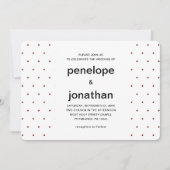 Rood en wit tijdloze bruiloft Stippen Kaart (Voorkant)