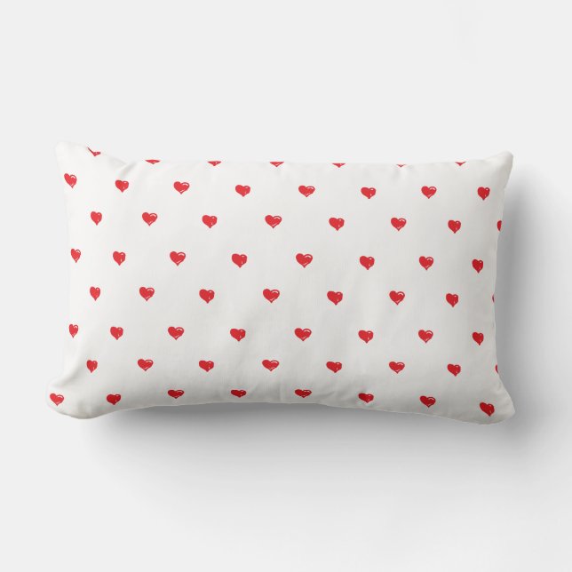 Rood en wit Tiny Heart Pillow Kussen (Voorkant)