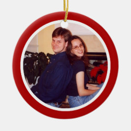 Rood en wit - twee zweden keramisch ornament