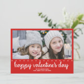 Rood en wit Valentijn Fotokaarten Feestdagenkaart (Staand voorkant)