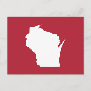 Rood en Wit Verhuisbericht naar Wisconsin Briefkaart